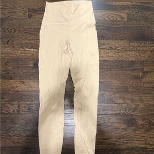 High-Waisted Cream Leggings